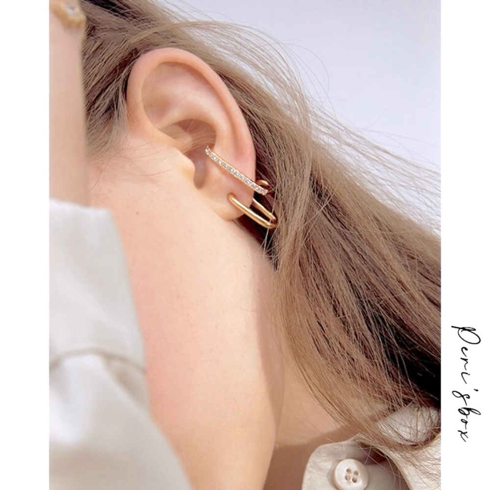 ⭐️NEW⭐️ Bridal Boutique Double Layered Floating Gold CZ Diamond Jeweled Earrings